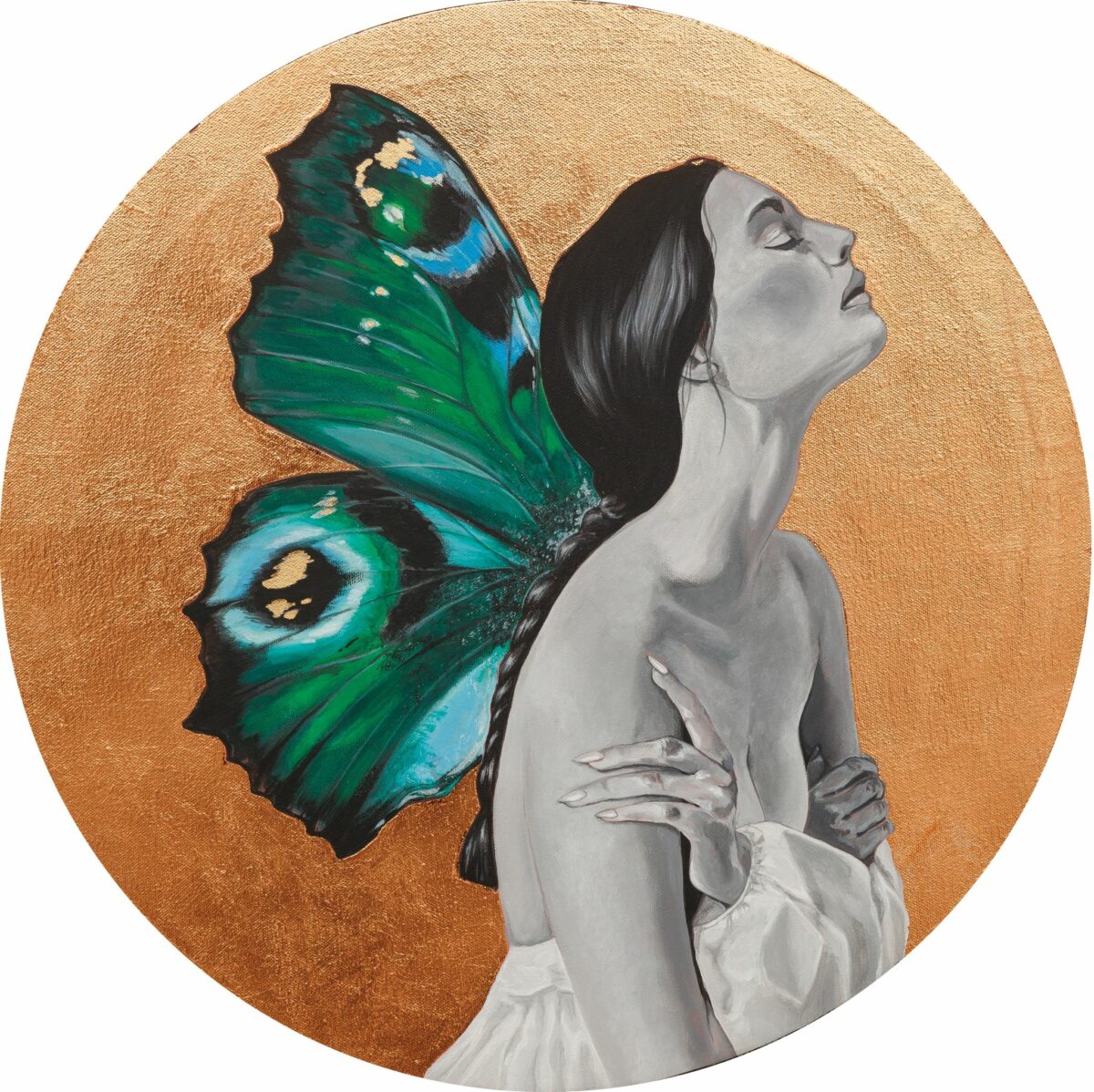 Pleasure śr.50cm akryl, szlagmetal 2025 Just Kali