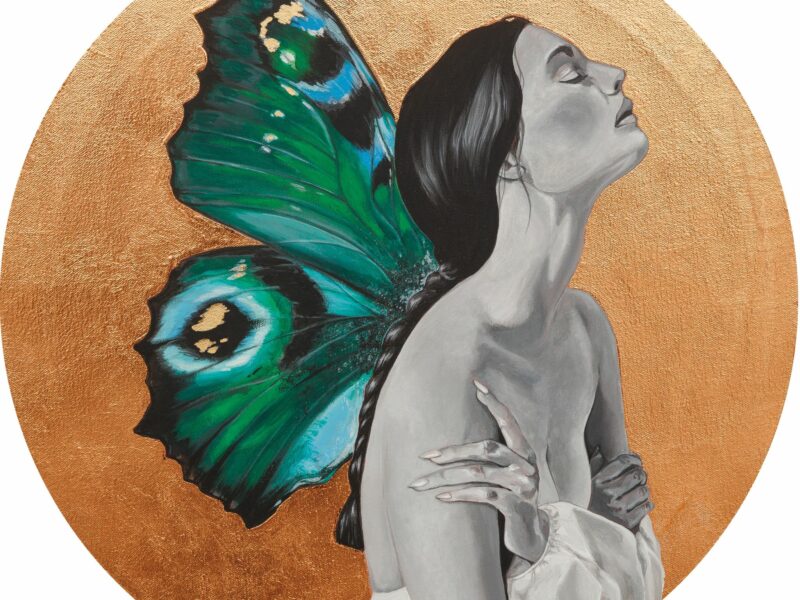 Pleasure śr.50cm akryl, szlagmetal 2025 Just Kali